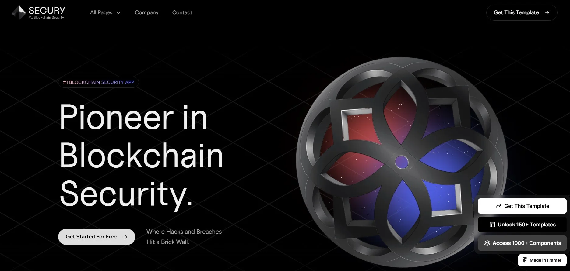 Best Framer Templates for Crypto and Web3 - Secury  