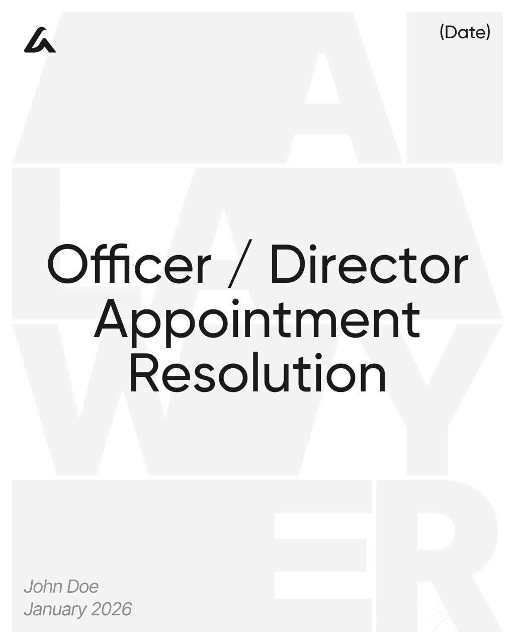Officer / Director Appointment Resolution