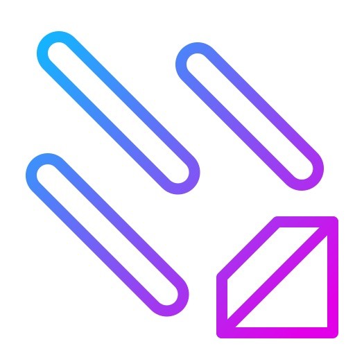 Icons with gradient stroke outlines.