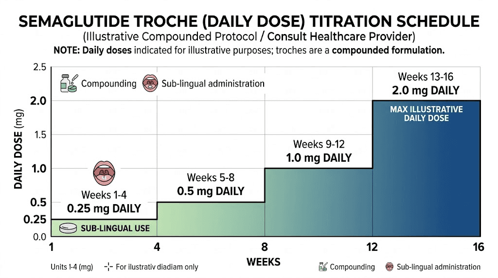 Semaglutide troche dosage titration schedule chart by week