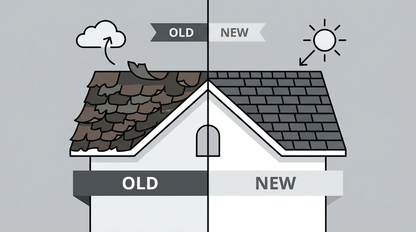 New homeowners watching first roof replacement