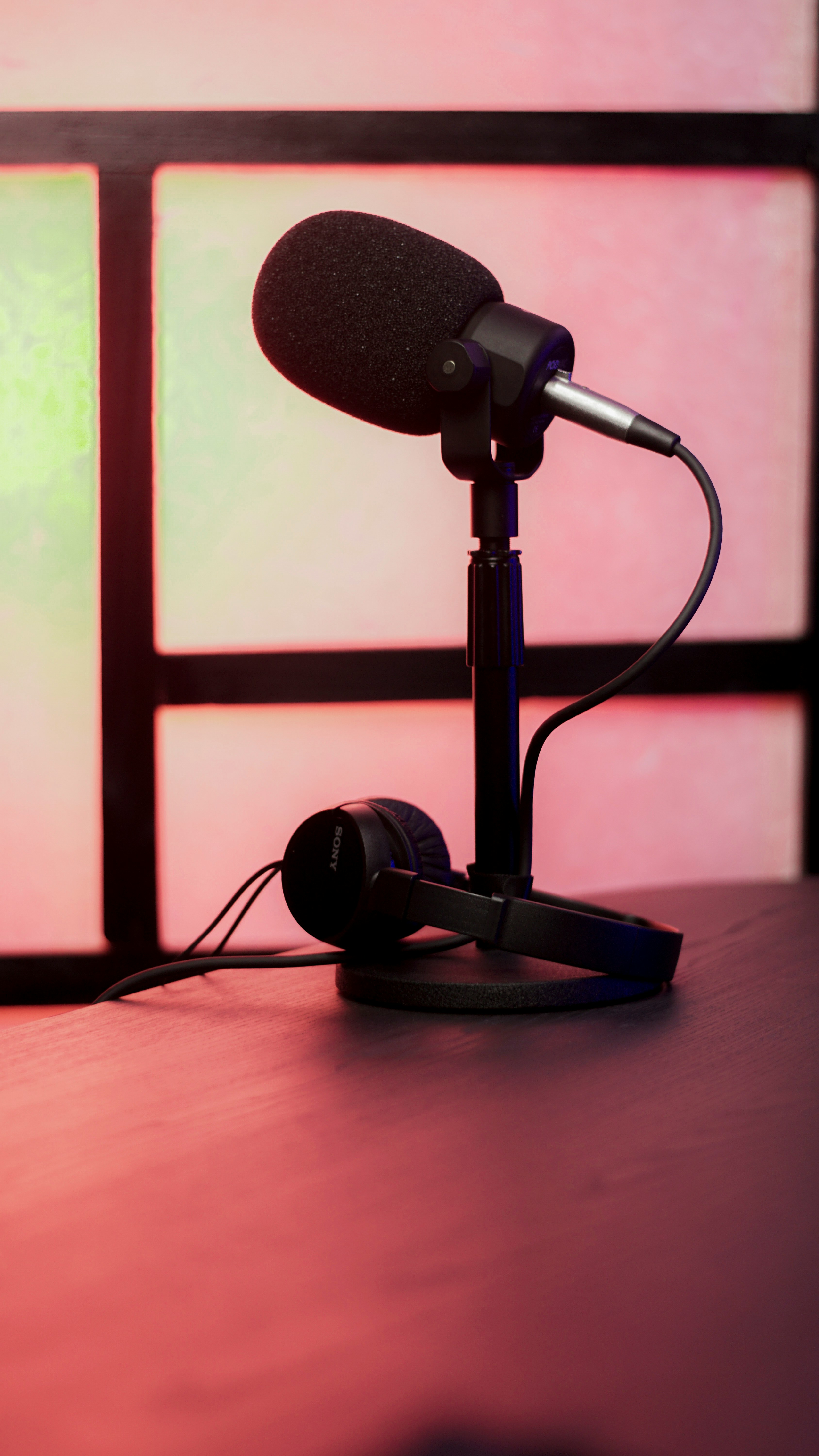 a pair of headphones on a table