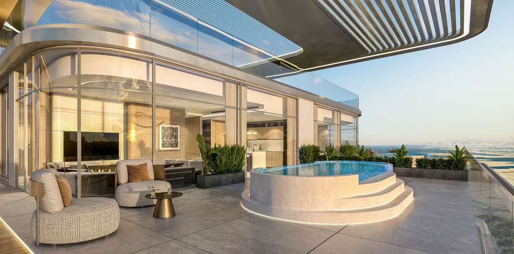 Visual representation of the pool area at Arka Enclave, highlighting its contemporary architecture and inviting atmosphere.
