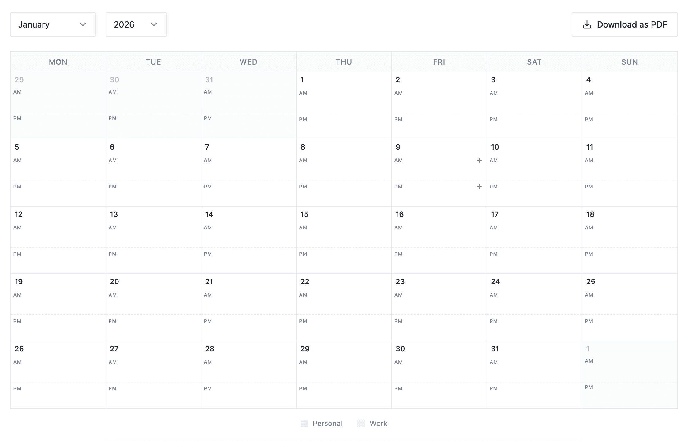 Calendar by Atelier Barst