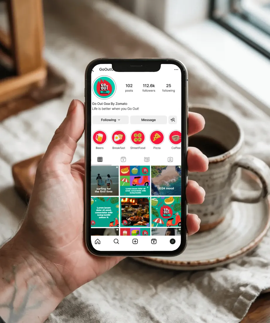 Go Out Instagram on phone