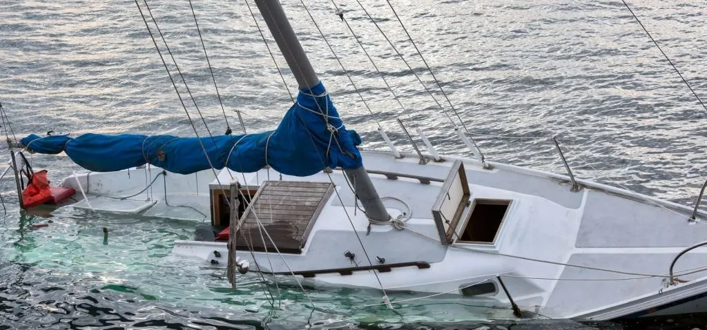 accidente de yate en el océano - accidente de navegación