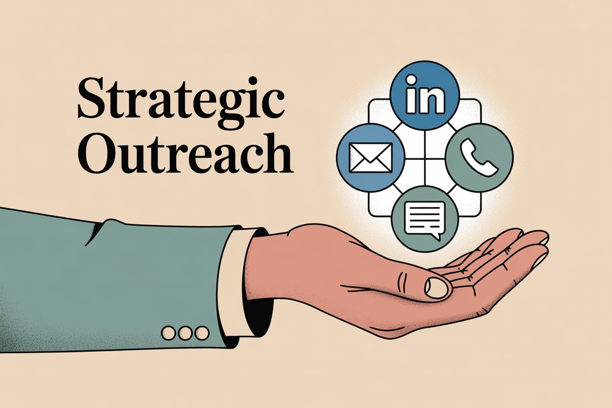 Multi-channel outreach strategy integrating LinkedIn, email, and calling for maximum reach