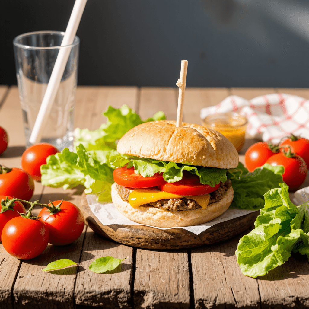 product photography of Gourmet Fast Food