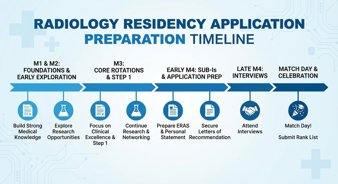 Radiology residency application timeline 2026 from medical school to Match Day