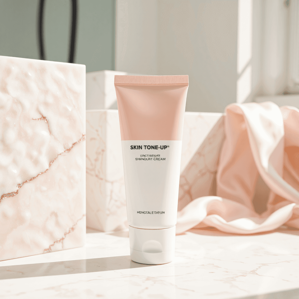 product photography of a tube of skin tone-up cream
