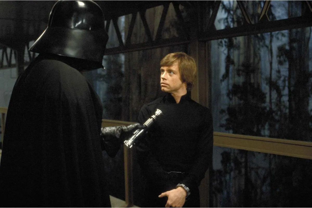 Luke Skywalker after turning himself into Darth Vader, whom he still believes to have some good left in him.