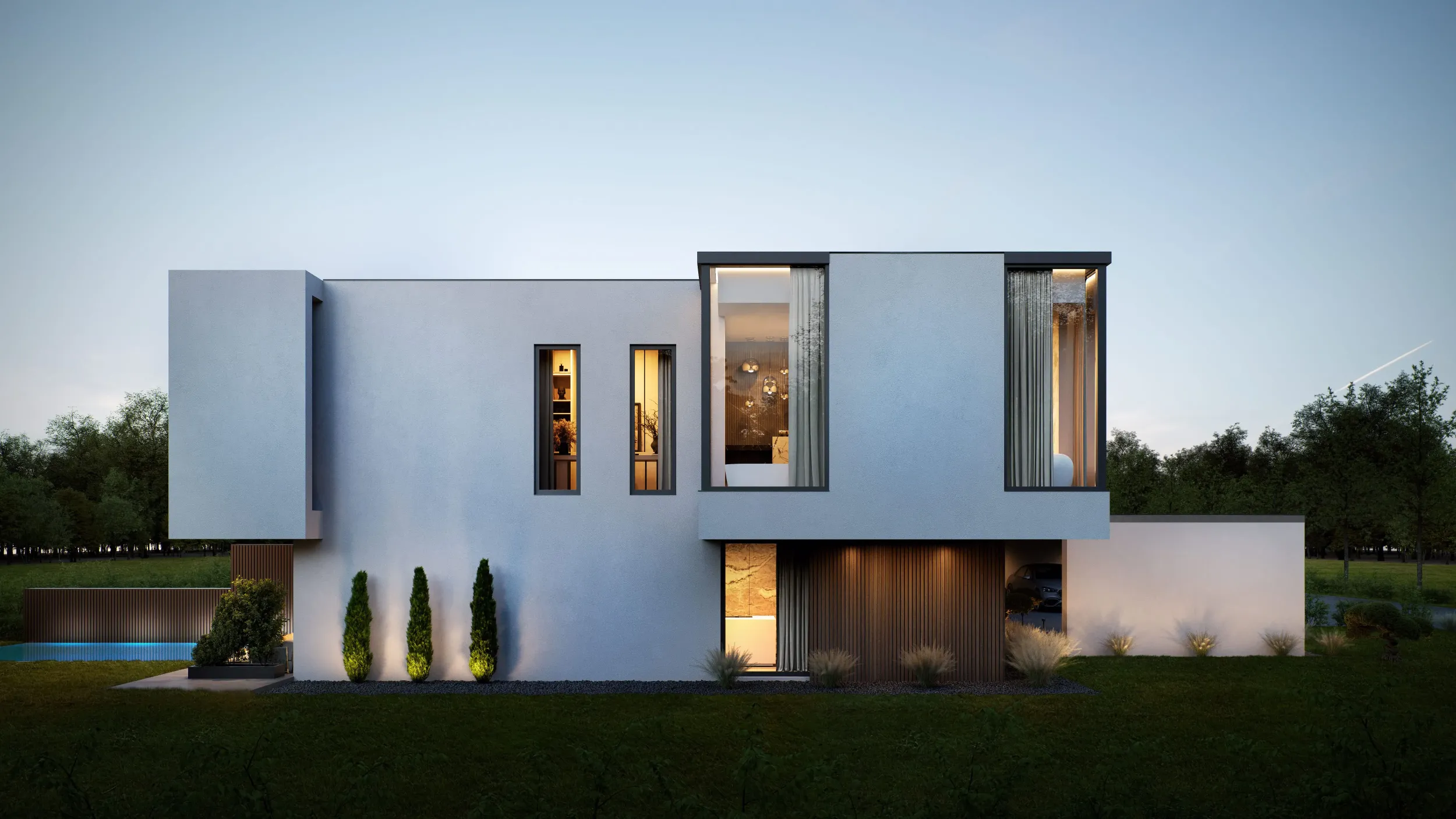 Render einer gemütlichen Outdoorarea