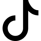 Icon of the TikTok logo, featuring a stylized musical note in black and white.