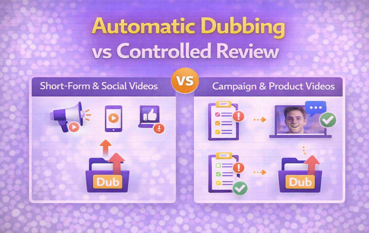 Automatic Dubbing vs Controlled Review