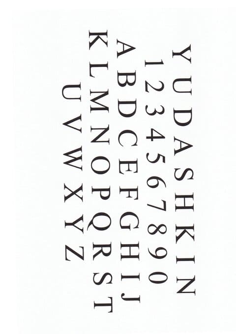 Letters and numbers in a serif font.
