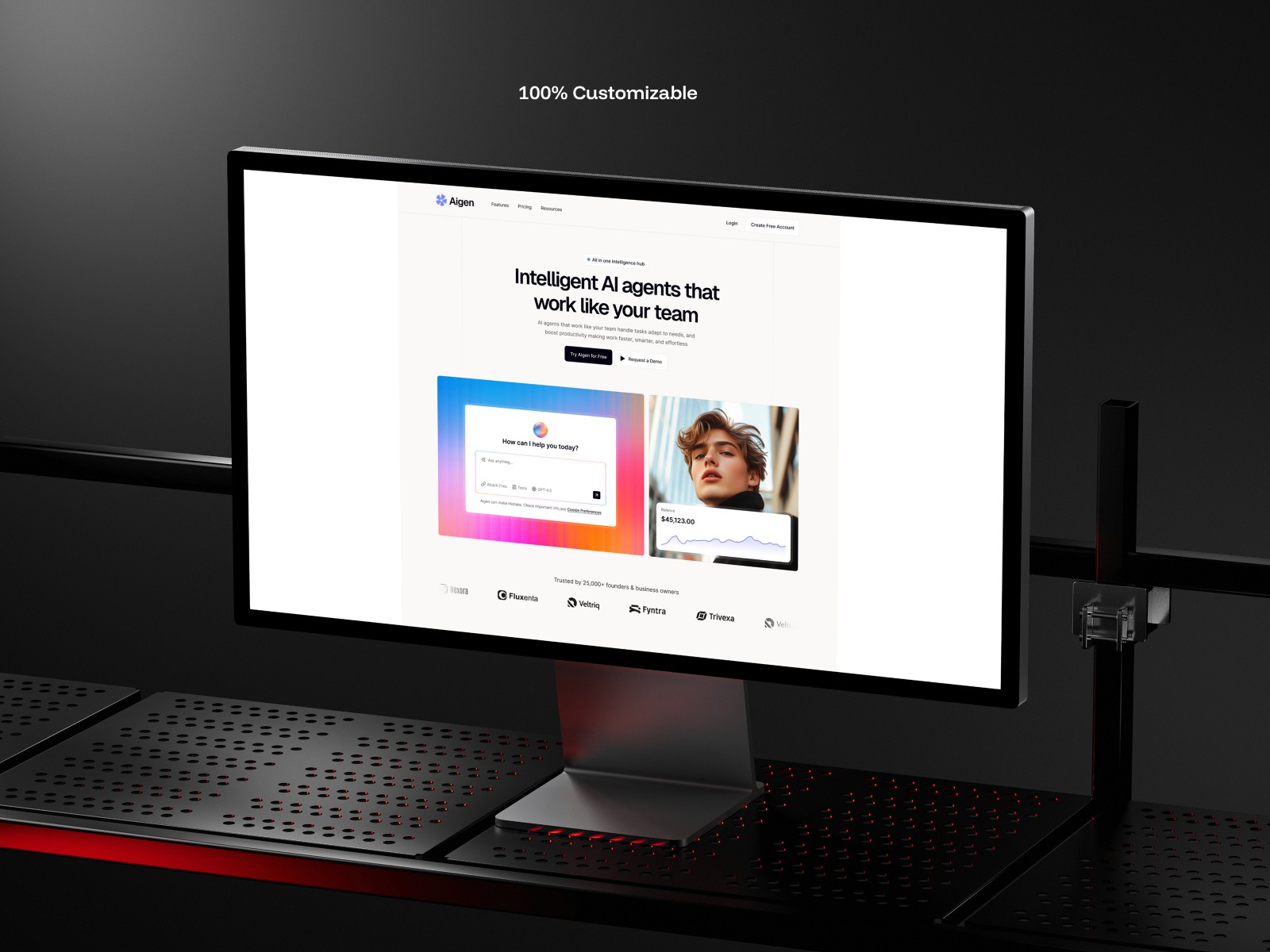 Agenn — 极简现代 AI 产品官网设计灵感