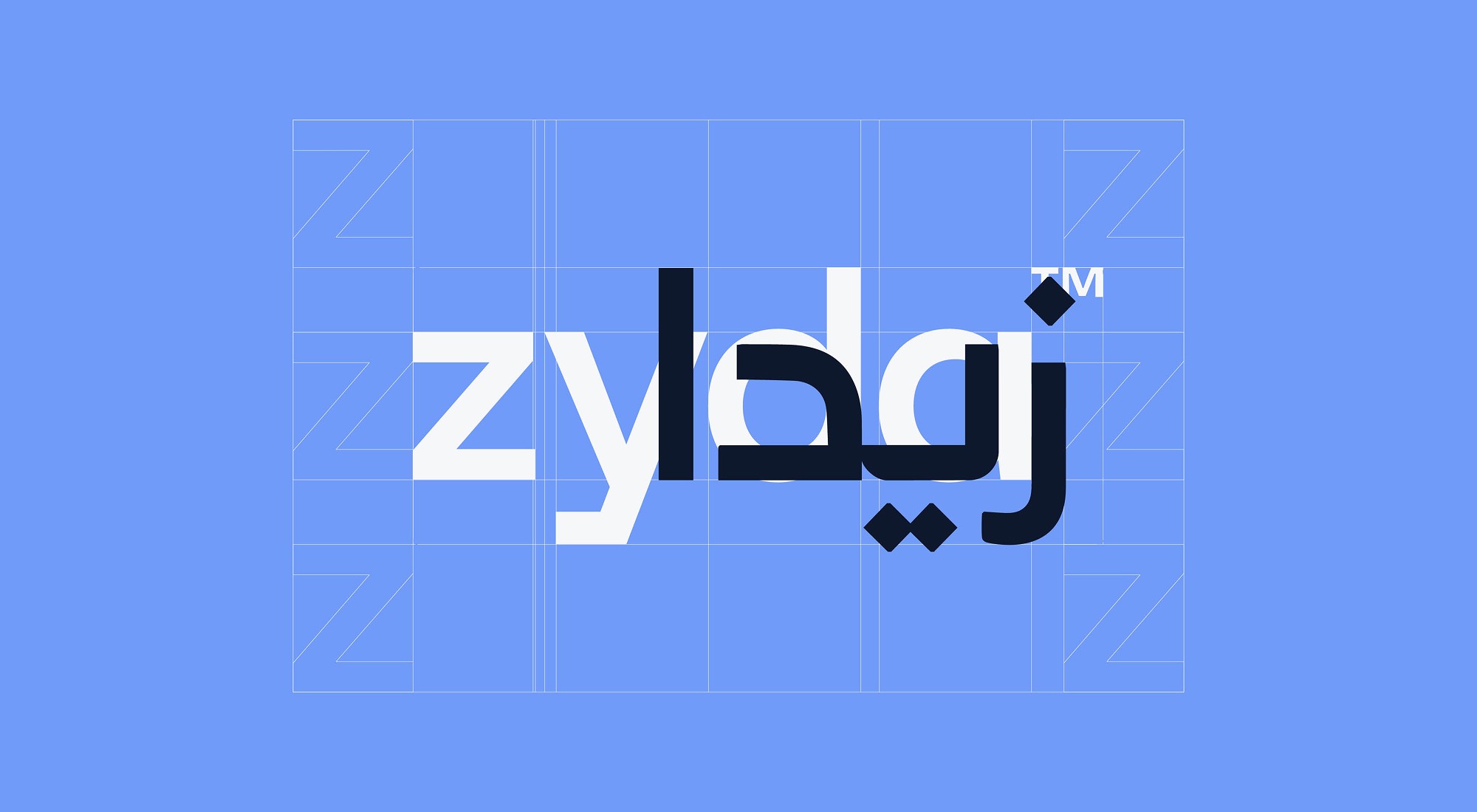 Bilingual Arabic-English branding system for Zyda F&B platform in GCC market