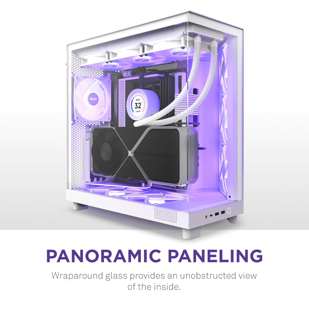 Ultimate Powerhouse for 3D Rendering, NZXT H6 Flow RGB Compact Dual-Chamber Mid-Tower Airflow Case