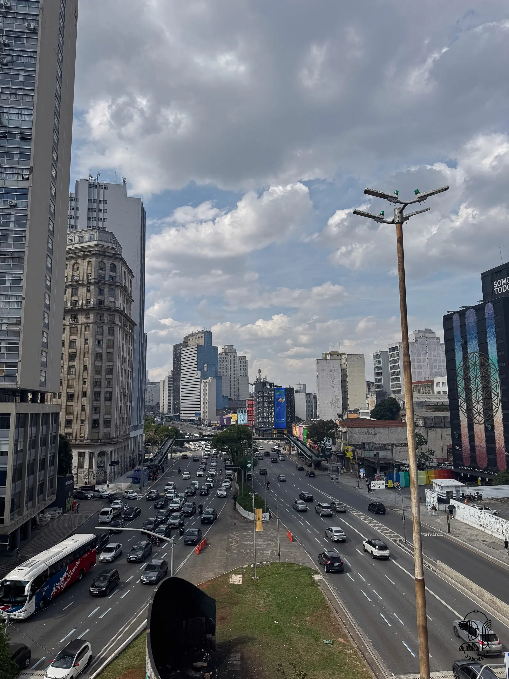 Two roads passing through the downtown of Sao Paulo