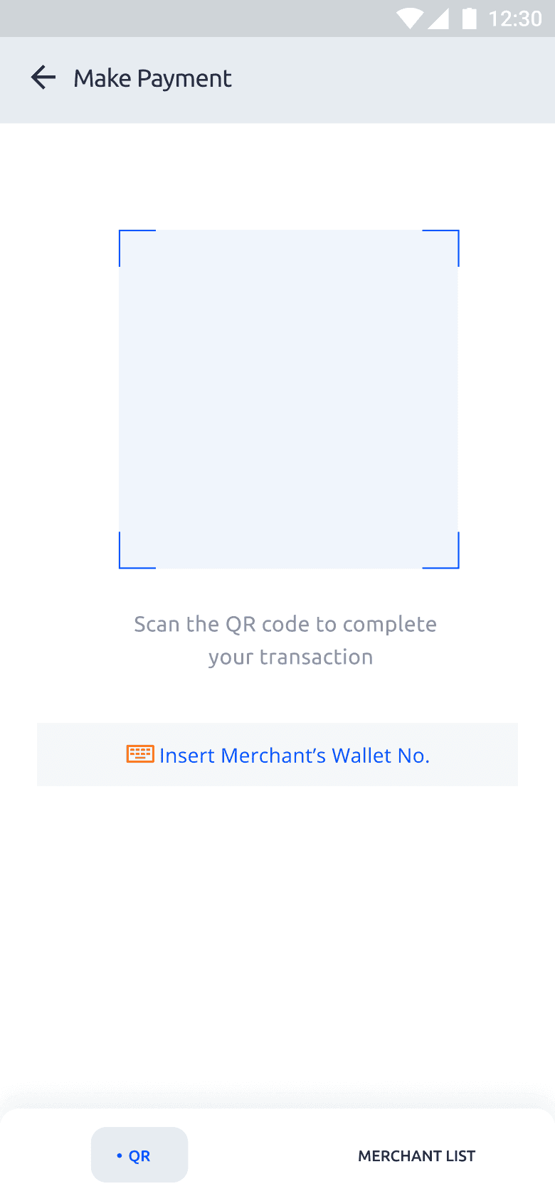 NoboPay app, screen 2