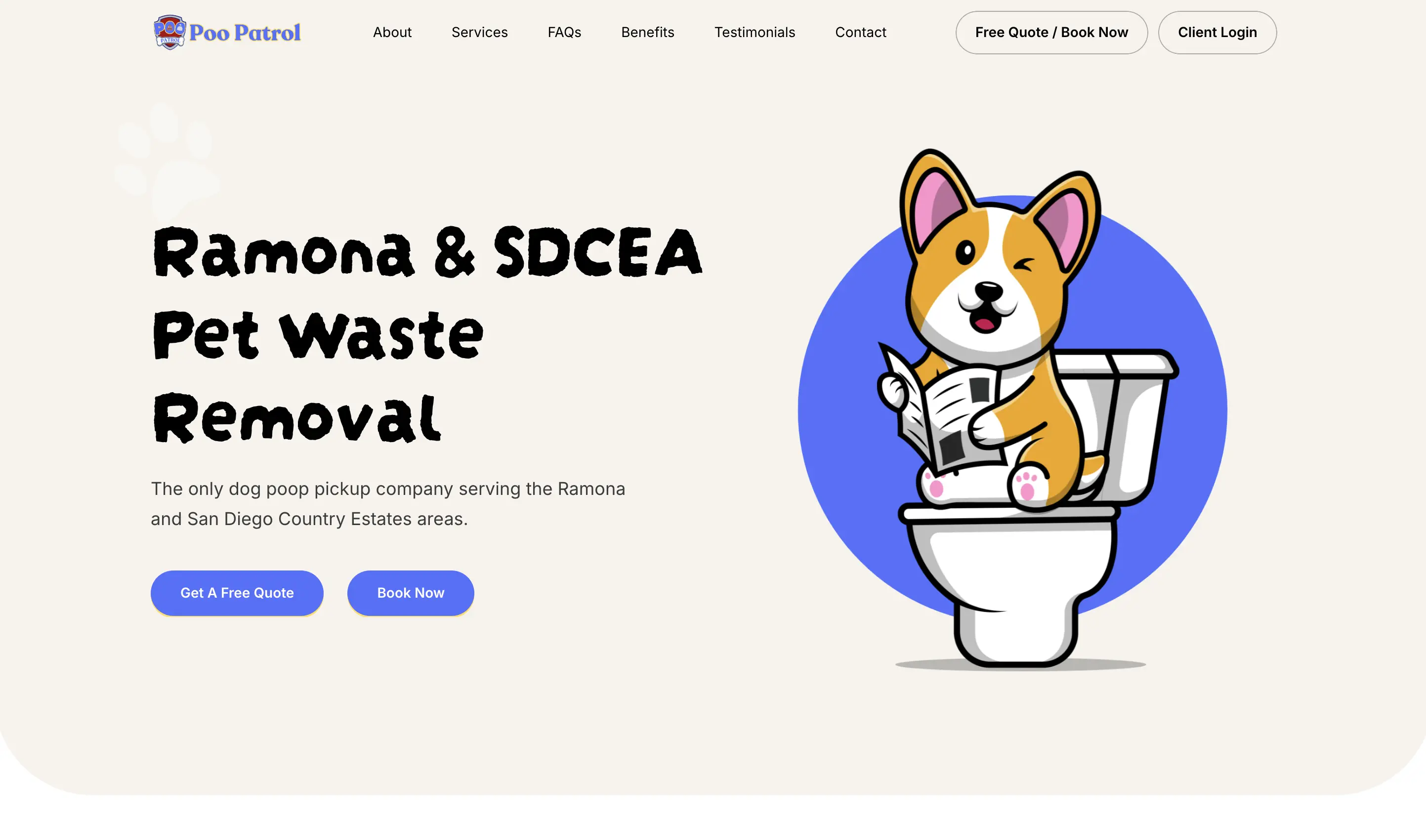 Poo Patrol pet waste removal web design