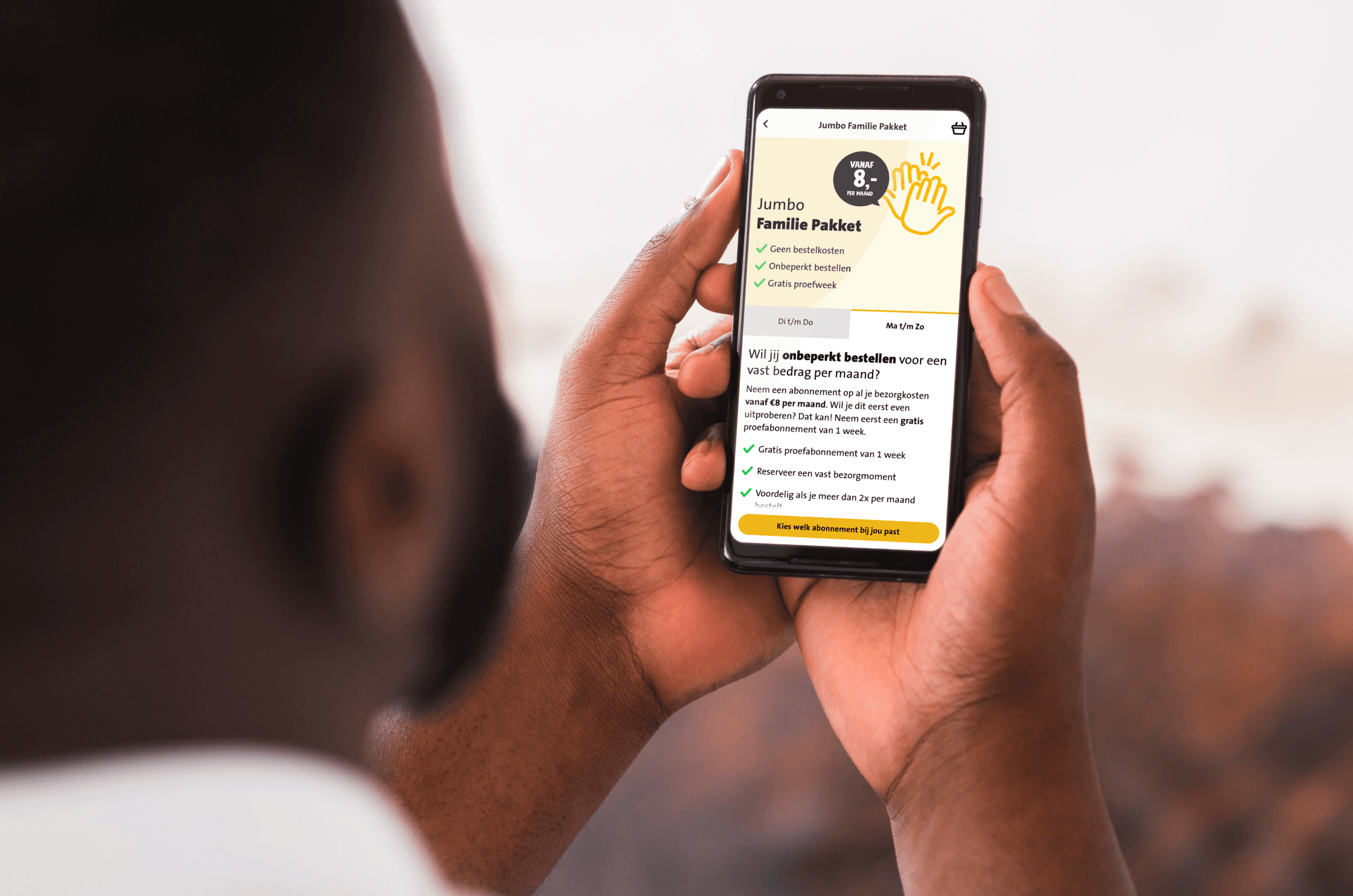 Screenshot of app page for subscription model
