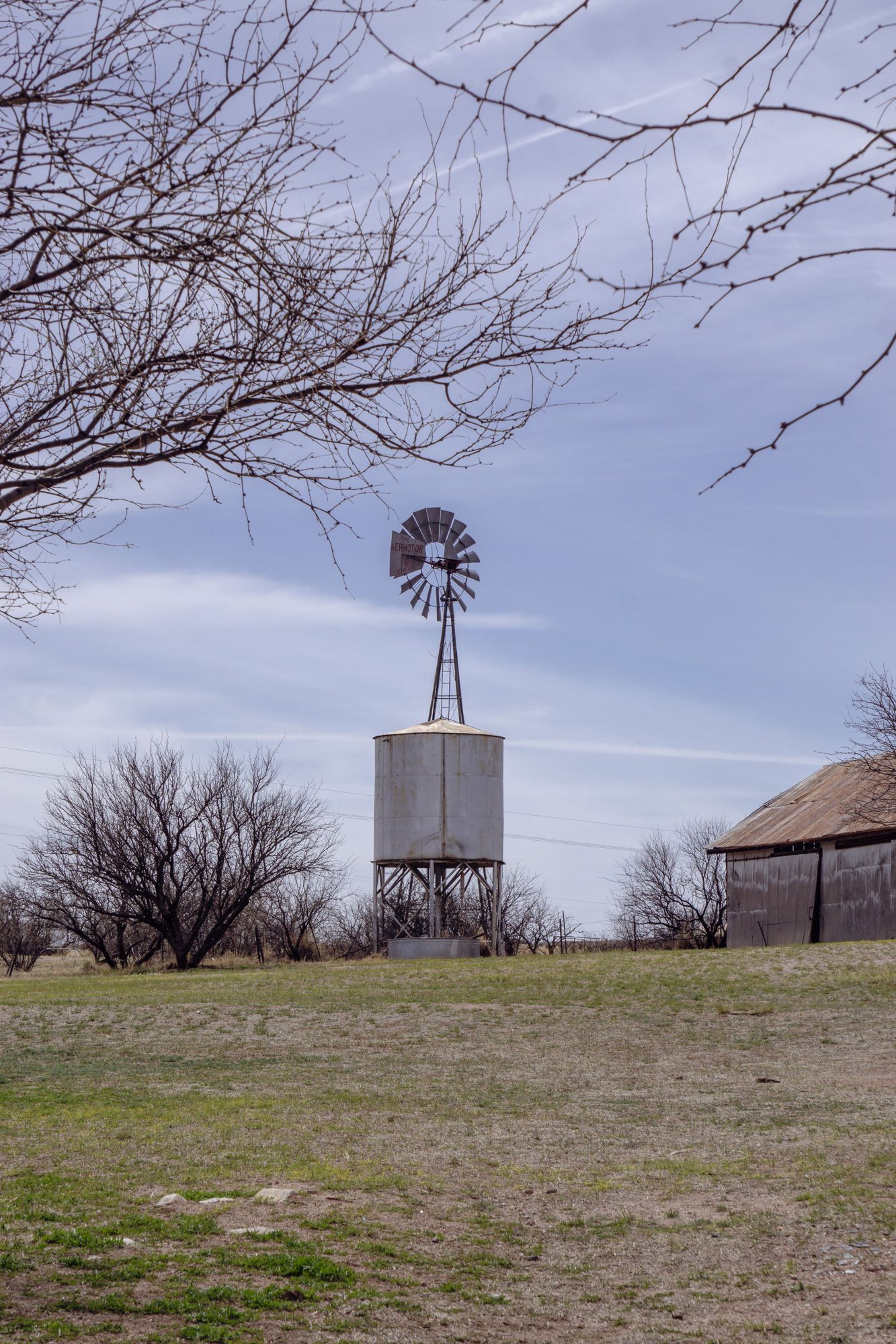 The last windmill on the ranch road