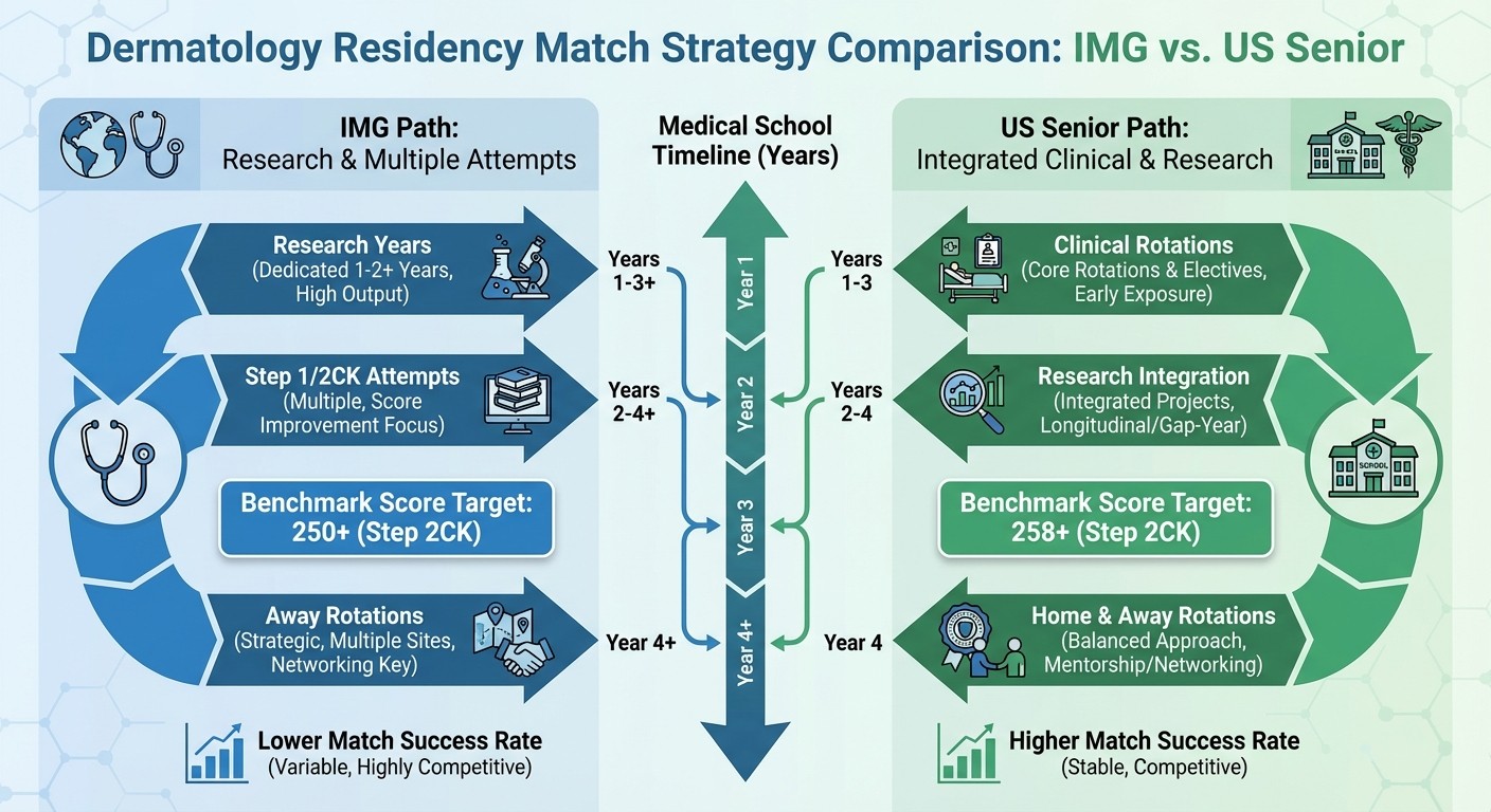 IMG vs US Senior Dermatology Match Strategy Comparison