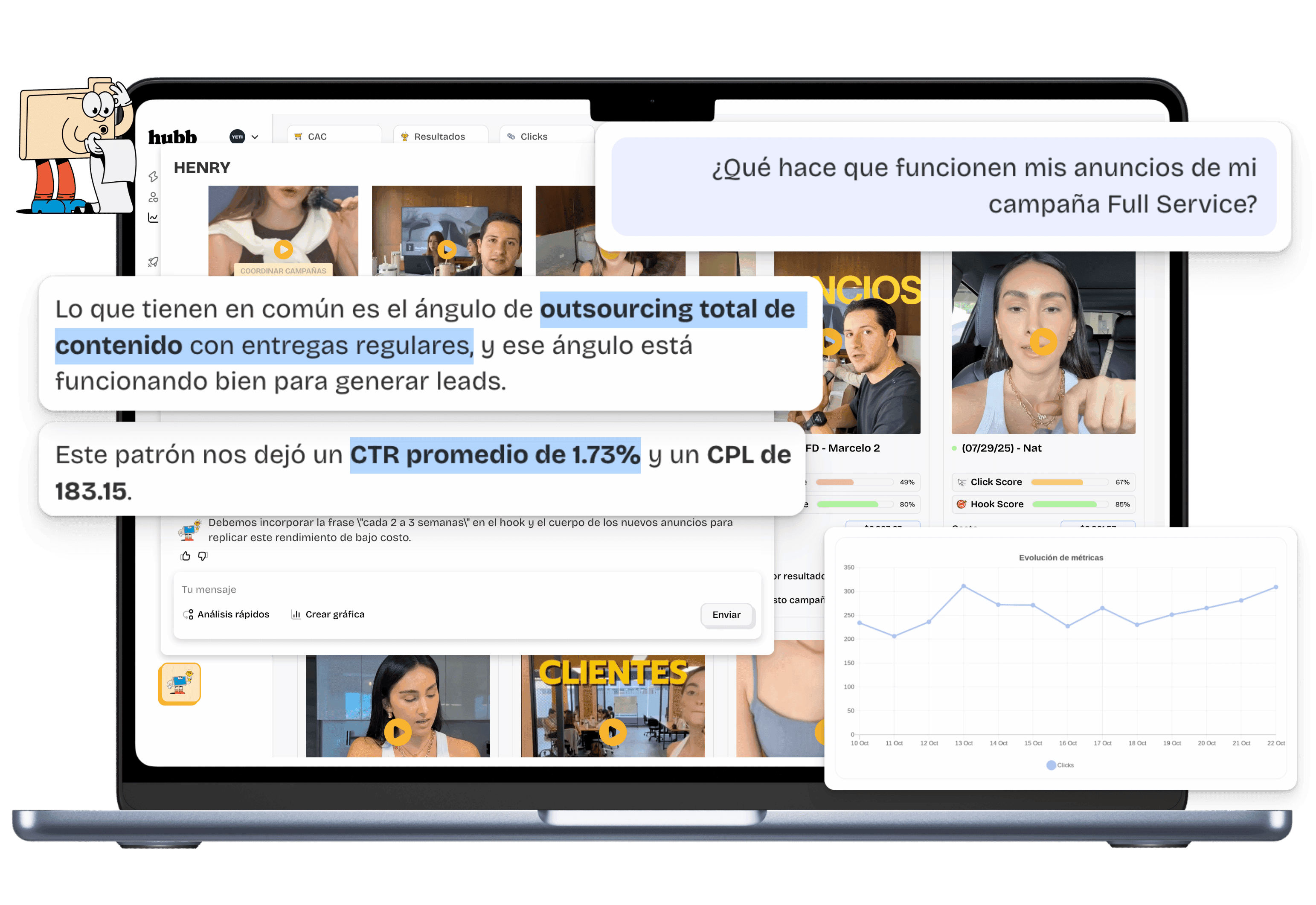 Business dashboard showing revenue, deals, customer list, growth chart, and new activity. 