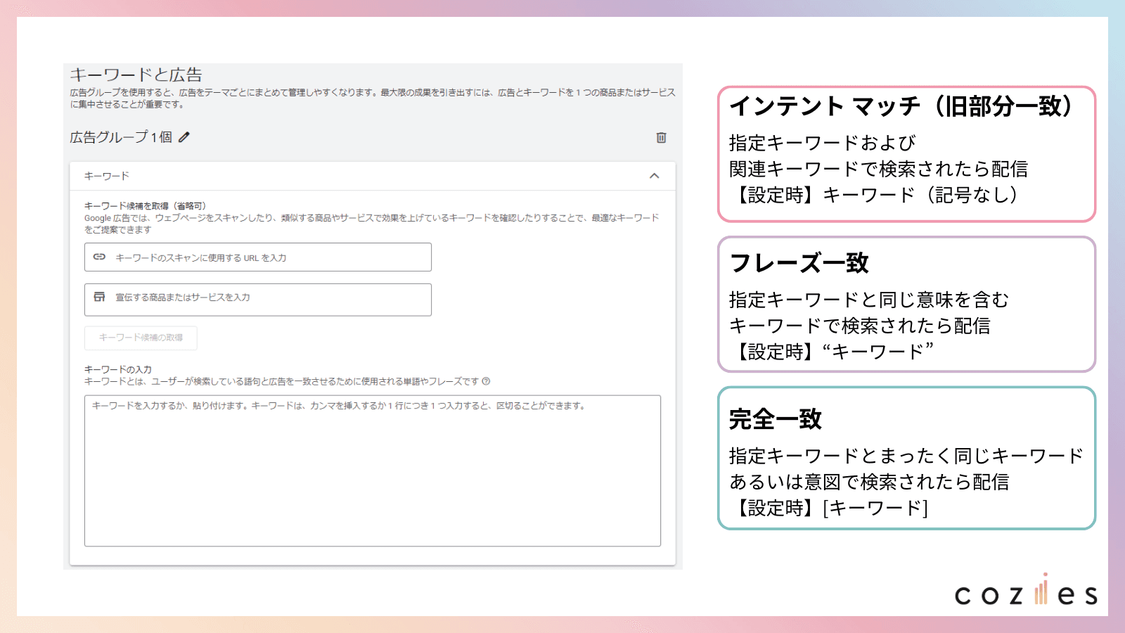 キーワード追加画面