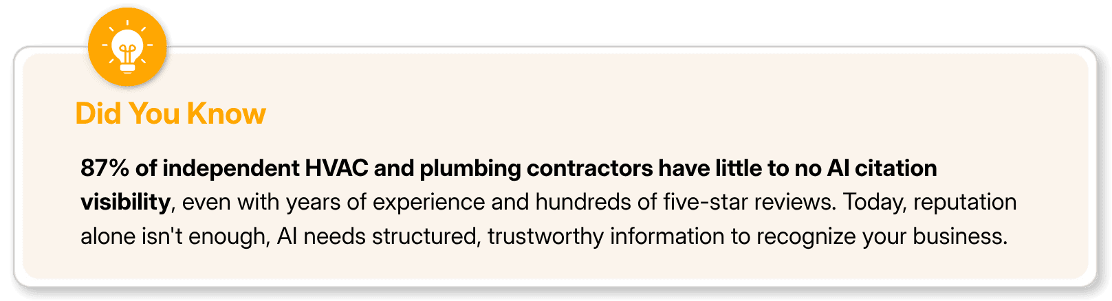 HVAC and plumbing contractors lack AI citation visibility infographic