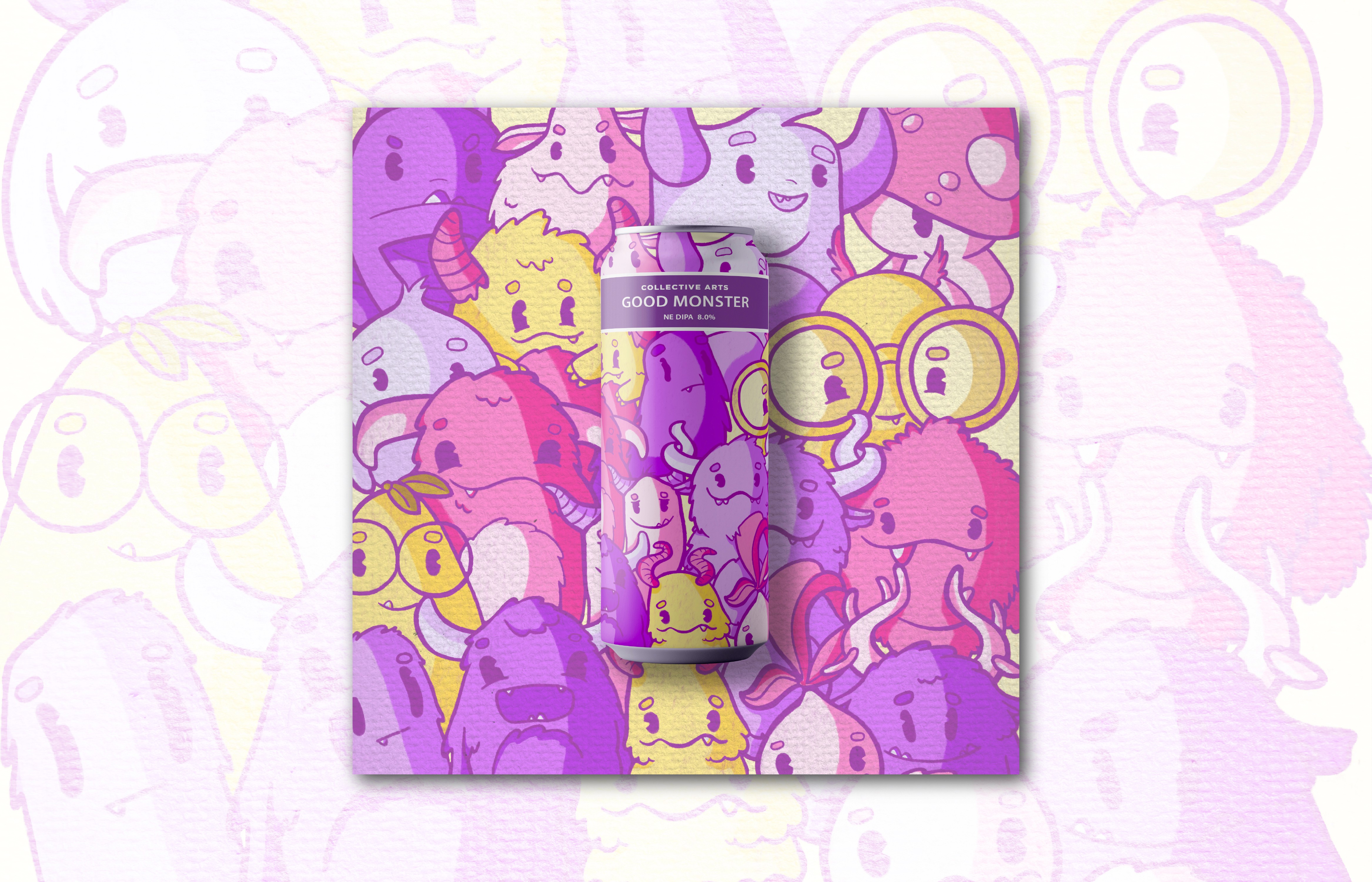 The second illustration and a single can mockup on top.