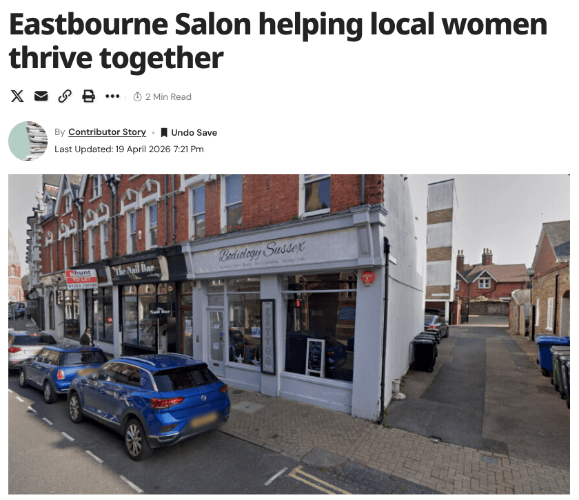 Pink Blush website hero. with three girls showing of their treatments