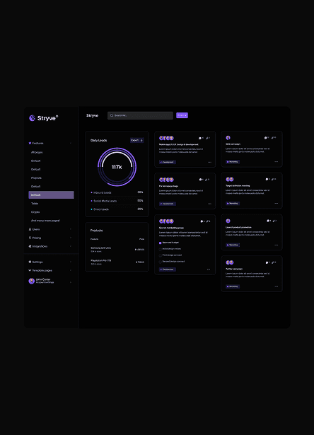 Dashboard home