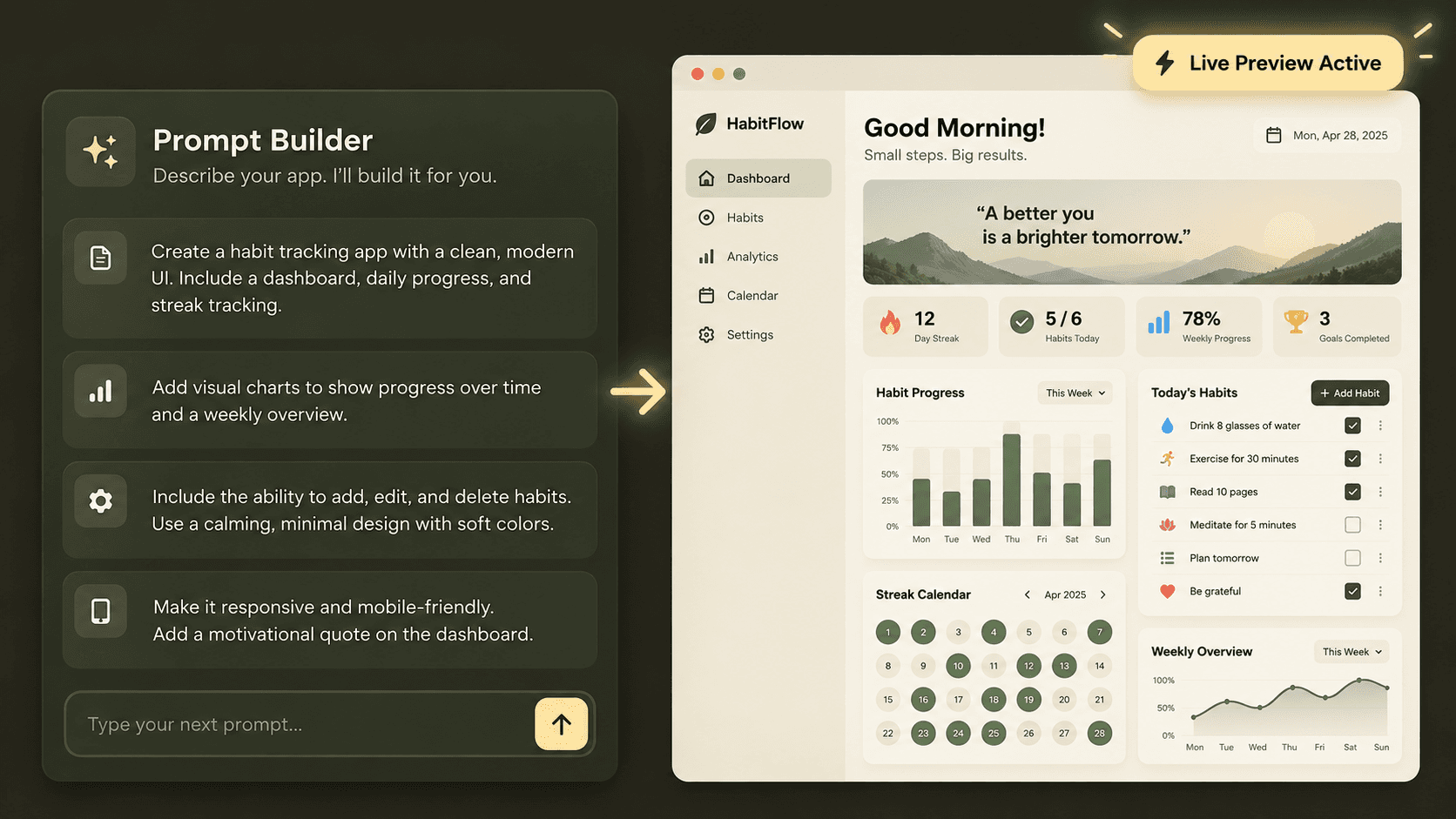 Claude Artifacts interface building a full interactive web application without code