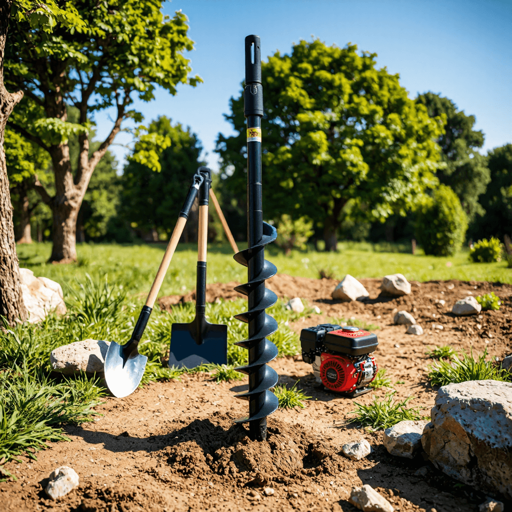 product photography of gas-powered auger