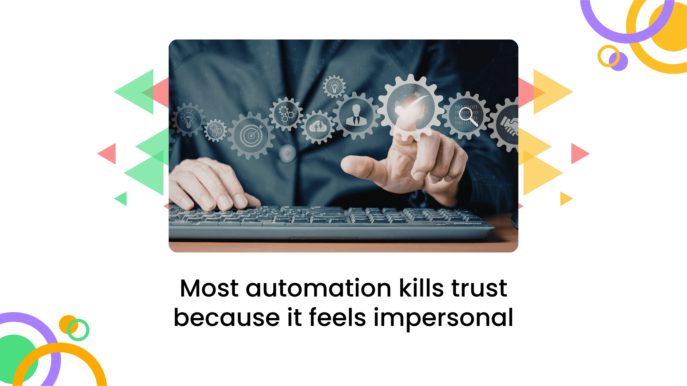 Person using a digital automation interface representing impersonal engagement workflows in coaching communities