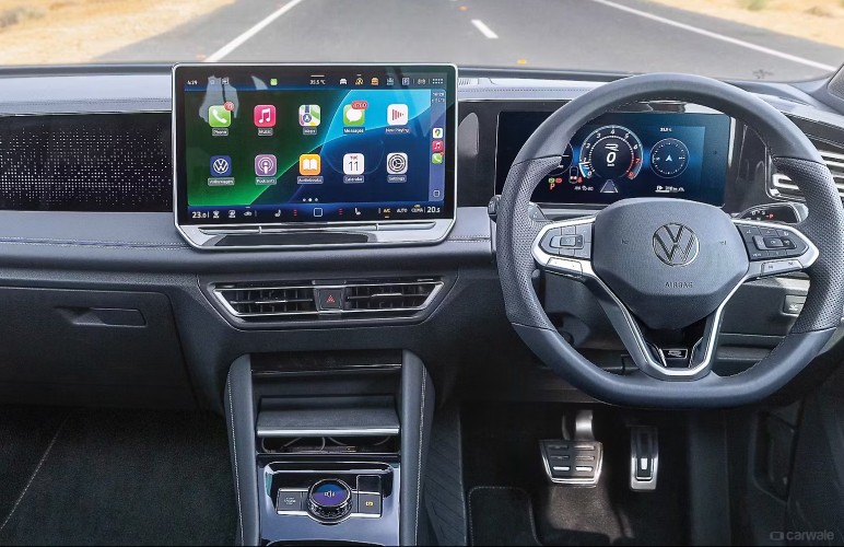 a close up of a steering wheel in a vehicle