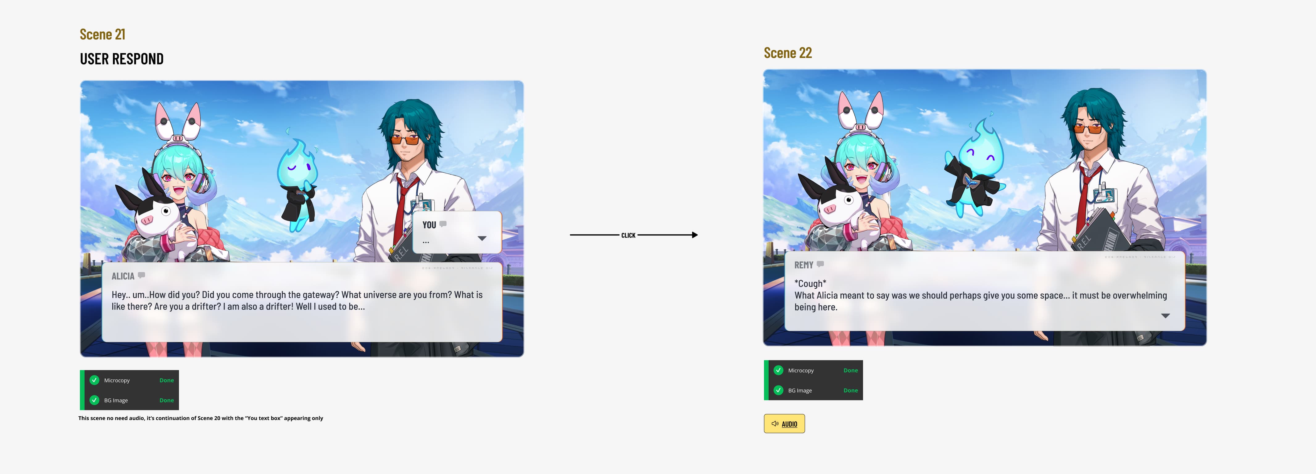 Final design output on some of the onboarding scenes.