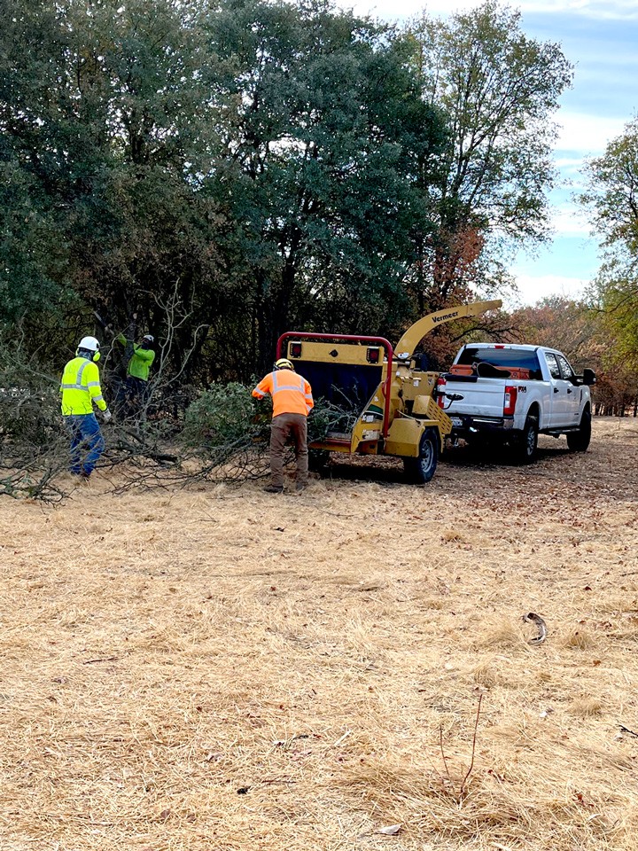 Picking up some debris.