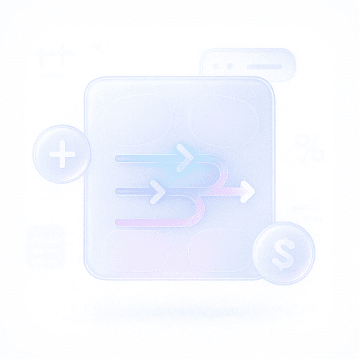 Abstract interface with directional arrows and currency symbol, representing Quboid’s automated pricing and reward redemption process.