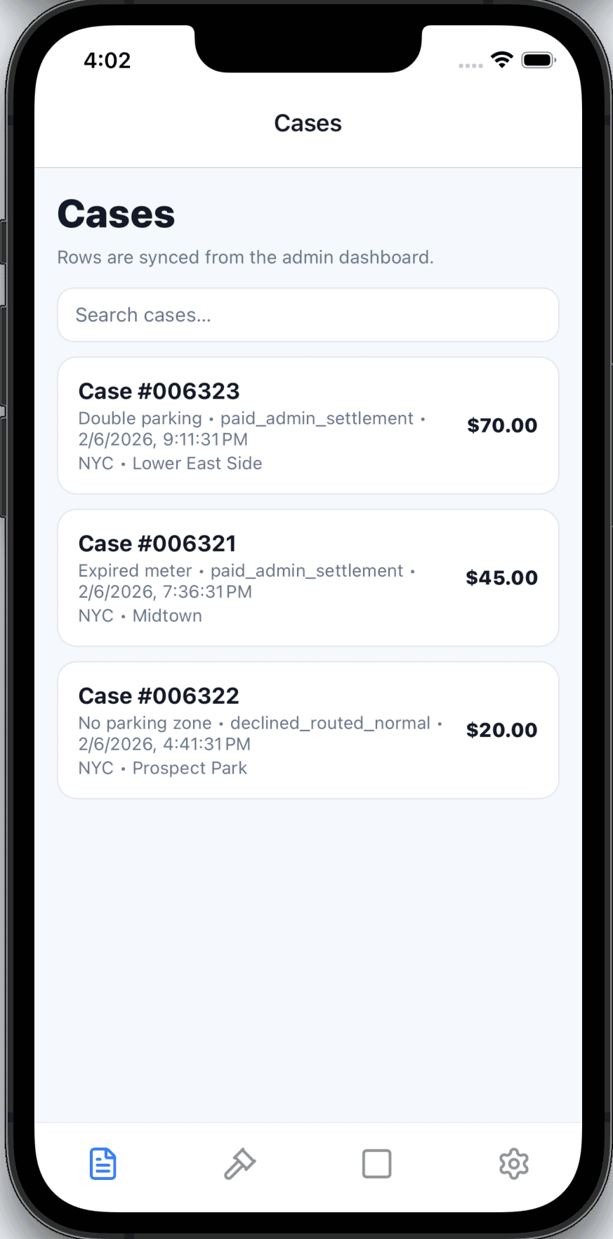 An image of Freelio's budget ui