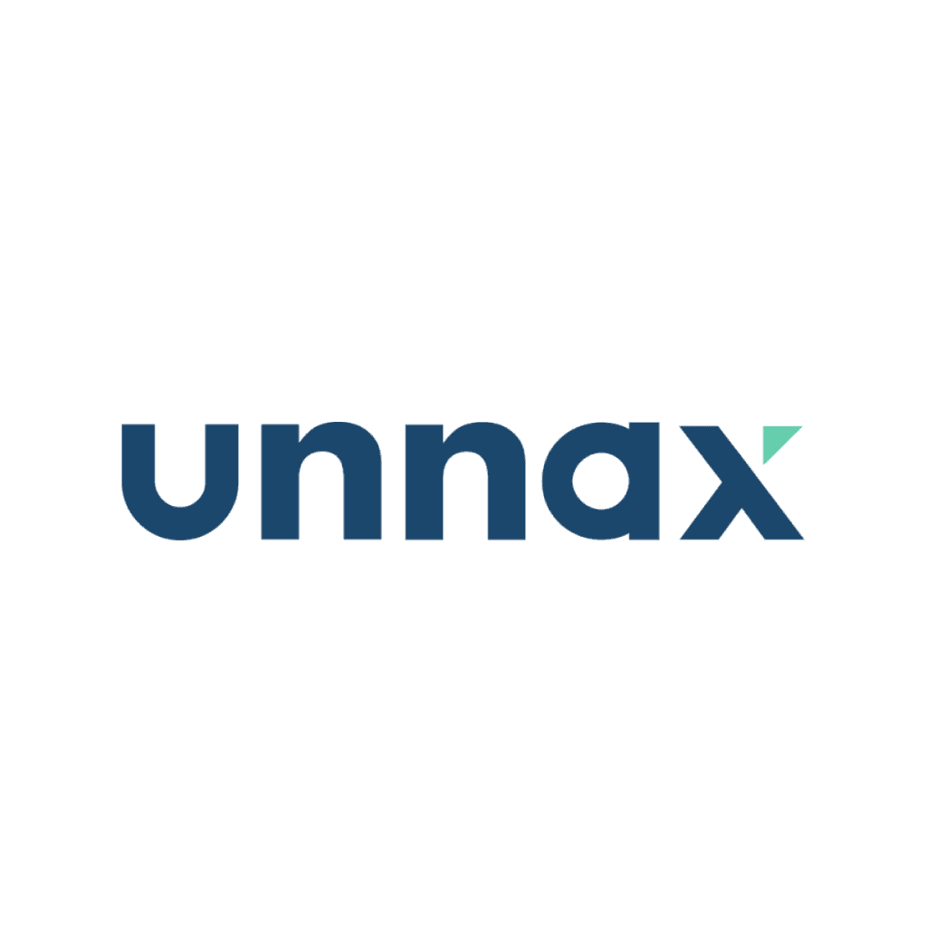Logo of Unmax, featuring the word "unmax" in blue with a small green accent.