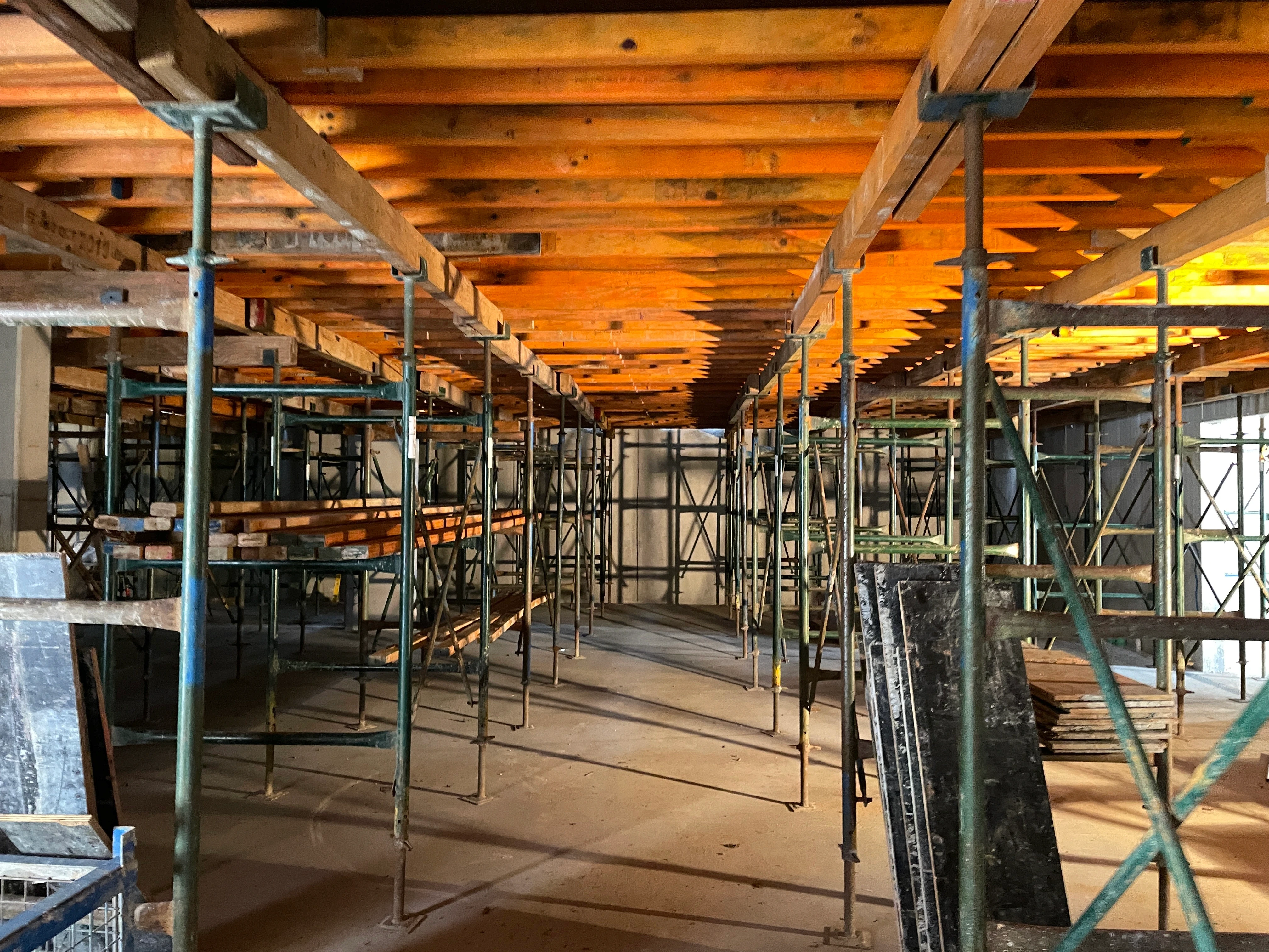 Image for falsework supporting upper floor slab constructon by SubsQS Ltd