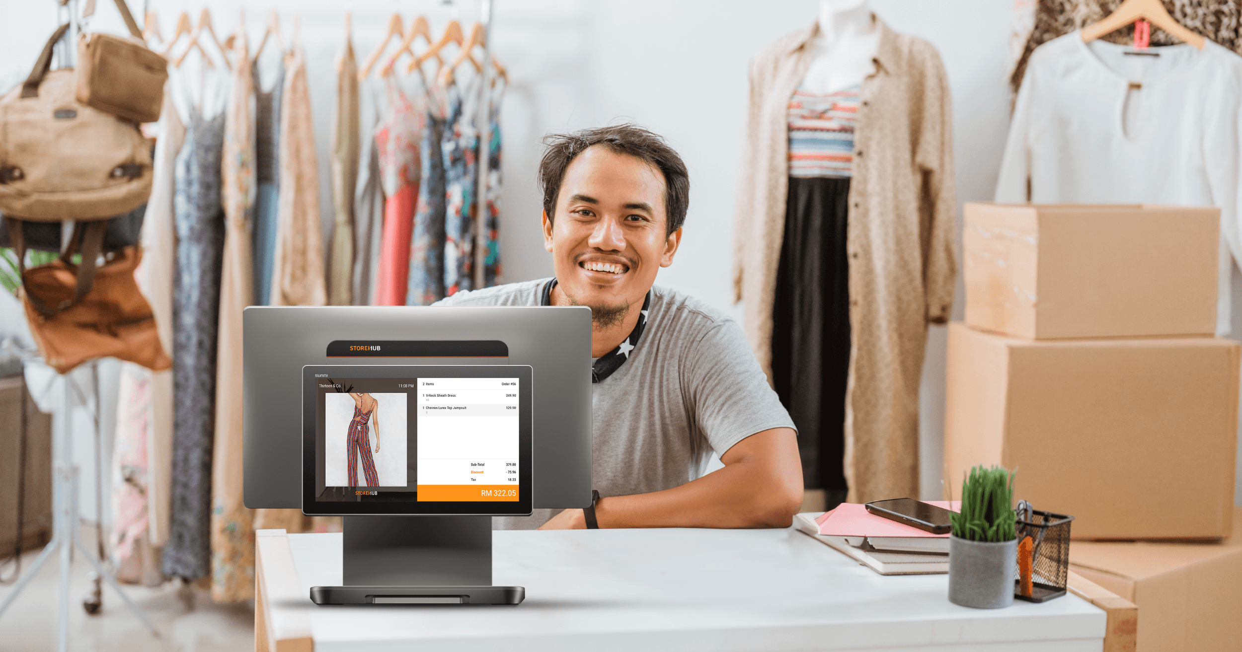 Malaysian retail business owner using StoreHub POS