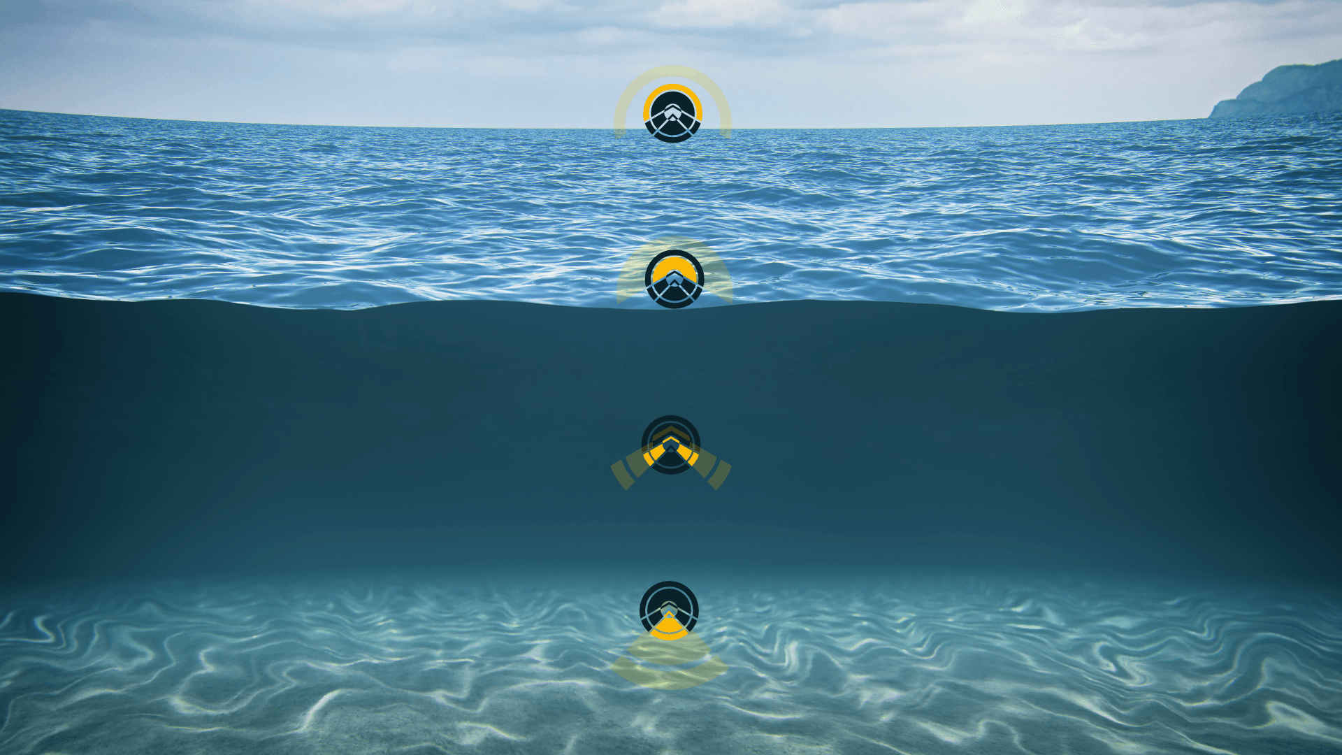 Plane diving into sea – Visual metaphor for depth in Irish marine branding.