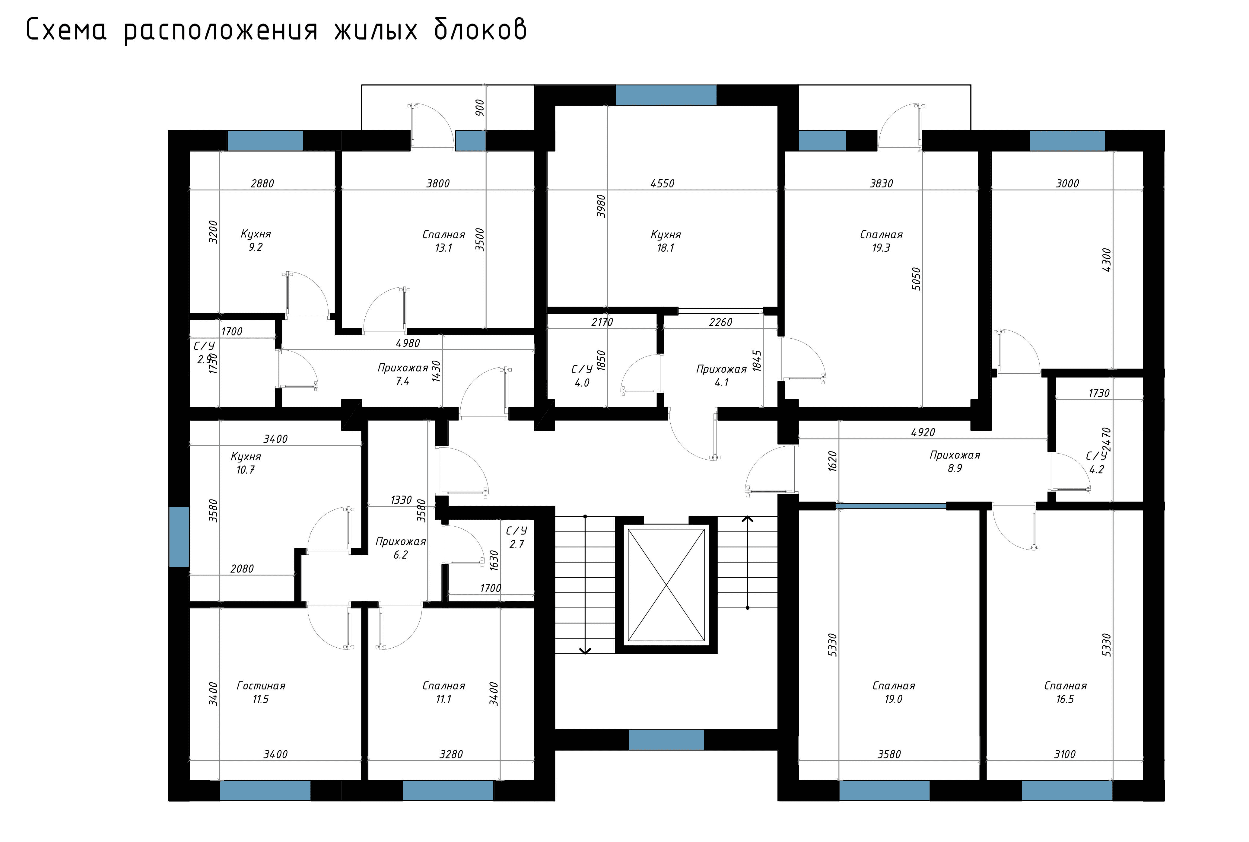 Архитектурный план жилого комплекса Intizor