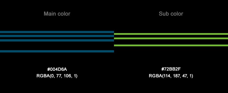 MAIN COLOR, SUB COLOR 緯創軟體使用的主要色系