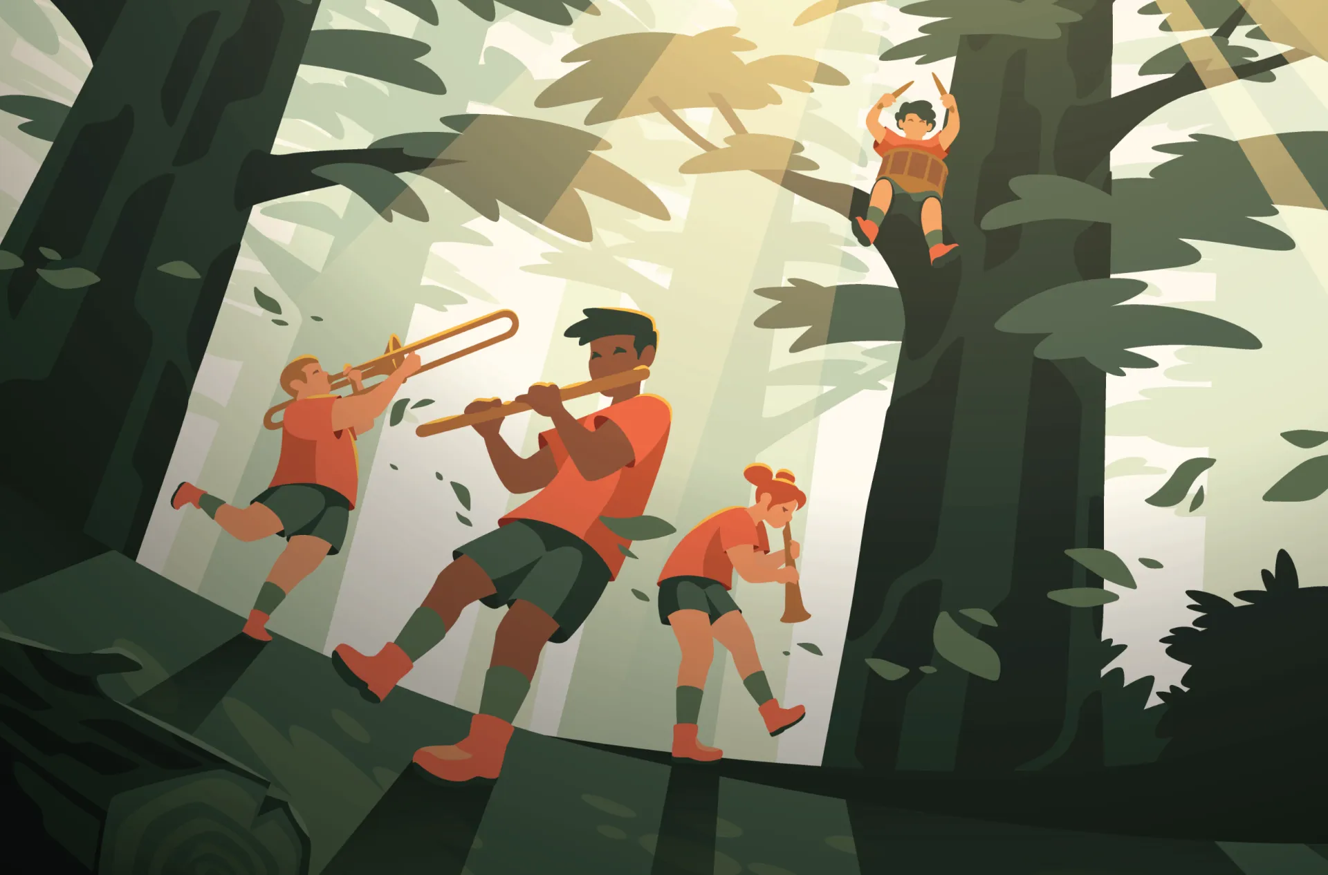 Tri-Fold wedding brochure featuring decorative, laser cut side panels and center invitation card with chinese-porcelain-inspired illustration