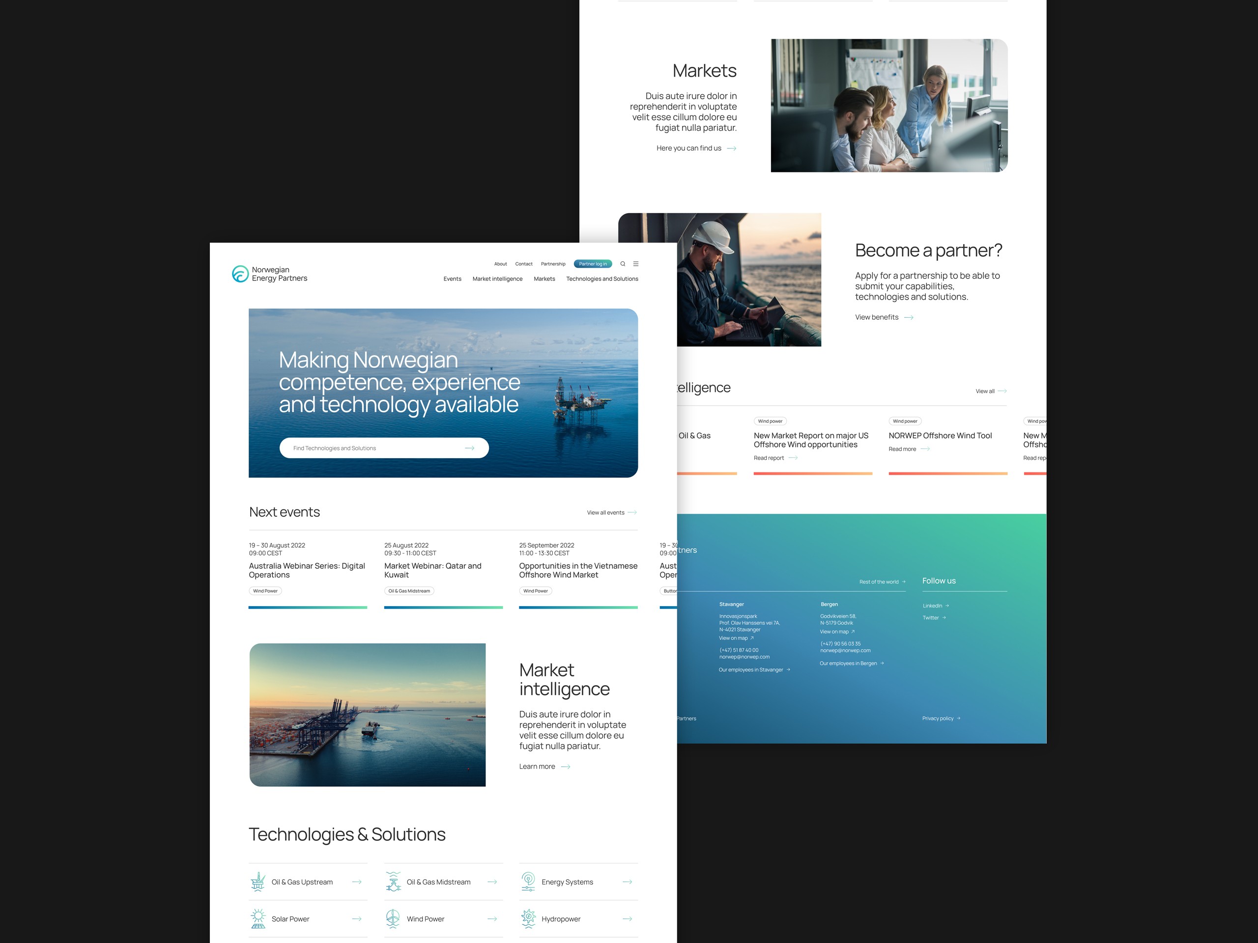 A screenshot of the website's header